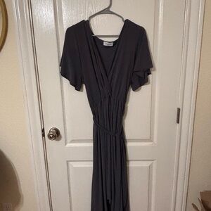 Elegant Gray Wrap Dress